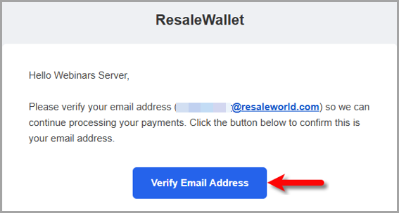 The verification email. Click Verify Email Address to confirm your address.