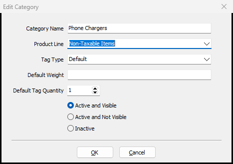 Product Line changed to a new value before clicking OK
